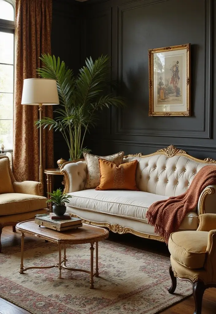 25 Living Room Ideas That'll Make You Feel Like You're in a Magazine (Wait Until You See #15!) 36 20 Living Room Ideas That'll Make You Feel Like You're in a Magazine (Wait Until You See #15!) - 18. Vintage Glam