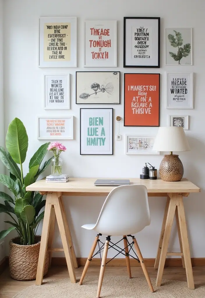 15 Feminine Workspace Inspirations That'll Boost Your Productivity (And Your Mood!) 23 15 Feminine Workspace Inspirations That'll Boost Your Productivity (And Your Mood!) - 5. Inspirational Wall Art