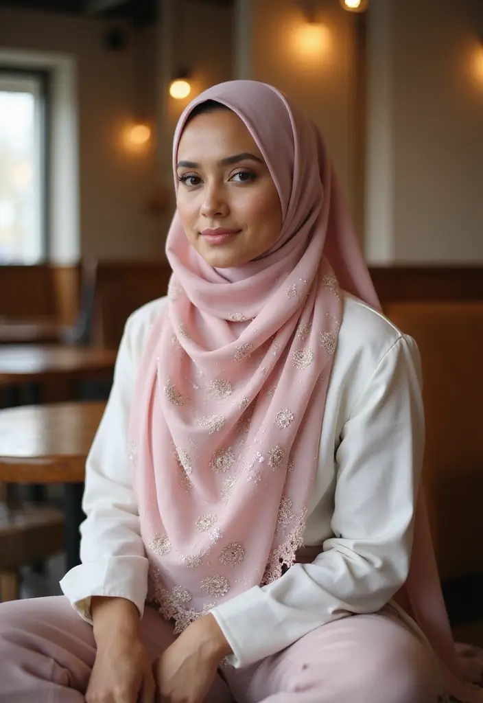 5 Flattering Hijab Styles for Curvy Women That Will Boost Your Confidence (You’ll Love #11!) 36 5 Flattering Hijab Styles for Curvy Women That Will Boost Your Confidence (You’ll Love #11!) - 4. The Layered Hijab Look