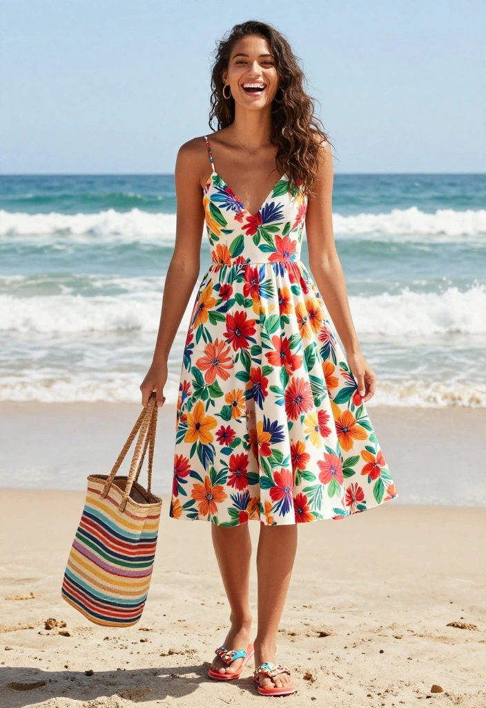 5 Floral Beach Dresses That Will Make Waves This Summer! 30 5 Floral Beach Dresses That Will Make Waves This Summer! - 2. The Playful A-Line for Fun Days 1