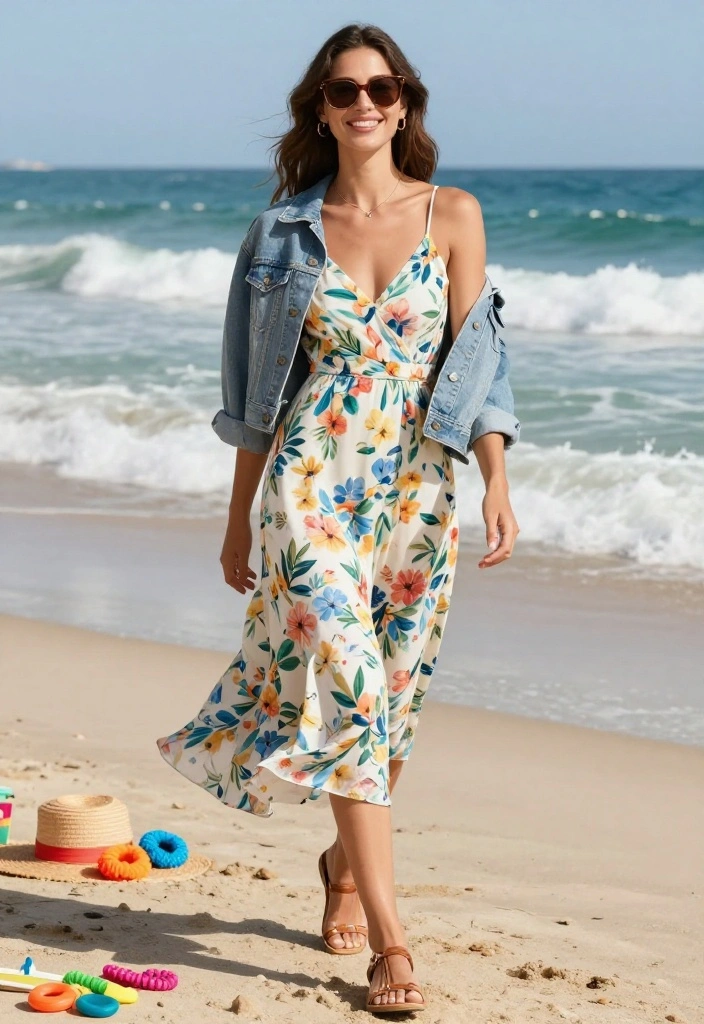 5 Floral Beach Dresses That Will Make Waves This Summer! 52 5 Floral Beach Dresses That Will Make Waves This Summer! - 4. The Breezy Midi for Everyday Comfort 1
