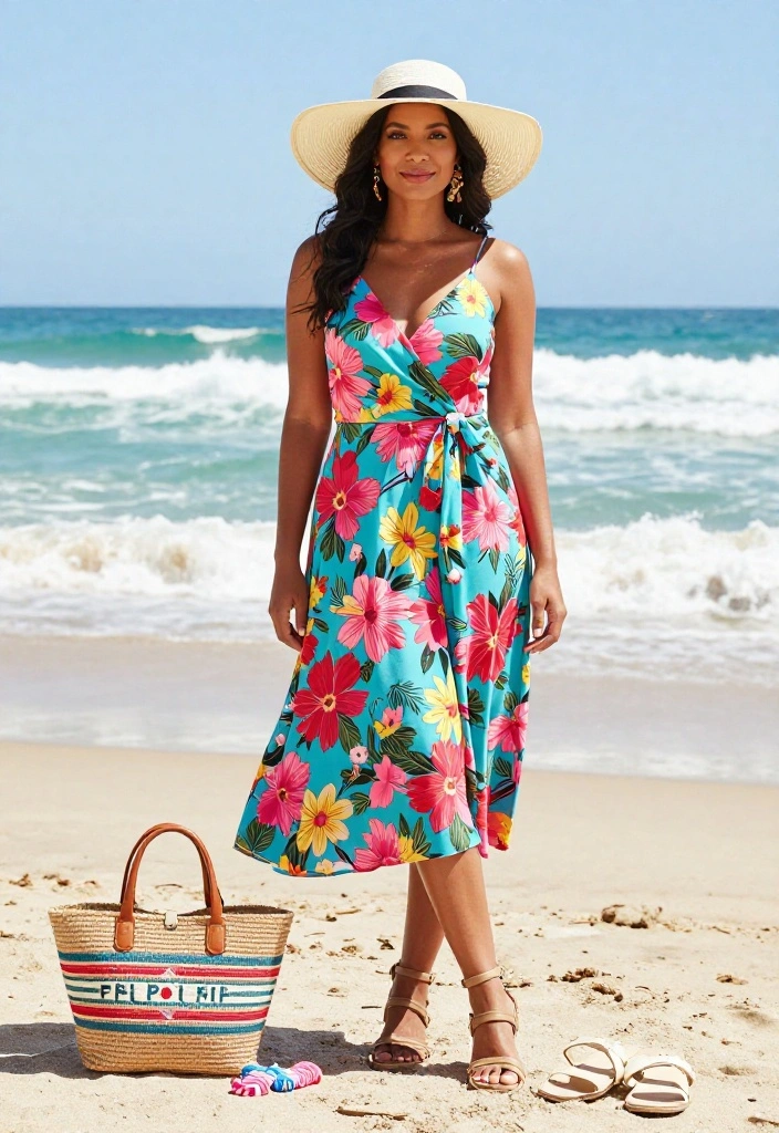 5 Floral Beach Dresses That Will Make Waves This Summer! 63 5 Floral Beach Dresses That Will Make Waves This Summer! - 5. The Flirty Wrap Dress for Versatility 1